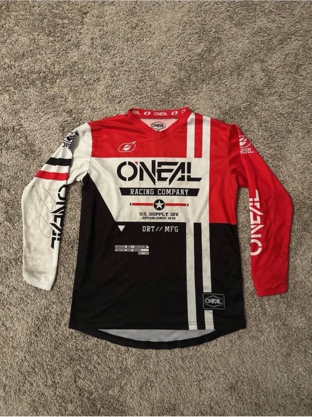 O’Neal Youth XL Motocross Jersey Red Black White Dirt Bike Racing